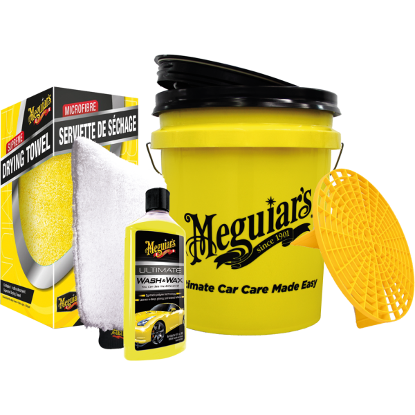 Meguiar´s Car Wash Kit - Autowaschset mit Eimer und Wash & Wax